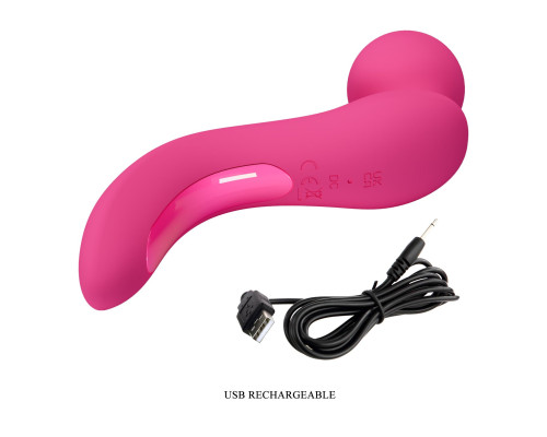 Розовый вибратор с изогнутой головкой Lois