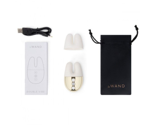 Белый вибратор с ушками Le Wand Double Vibe
