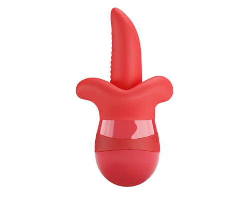 Красный вибратор с подвижным язычком Obelia