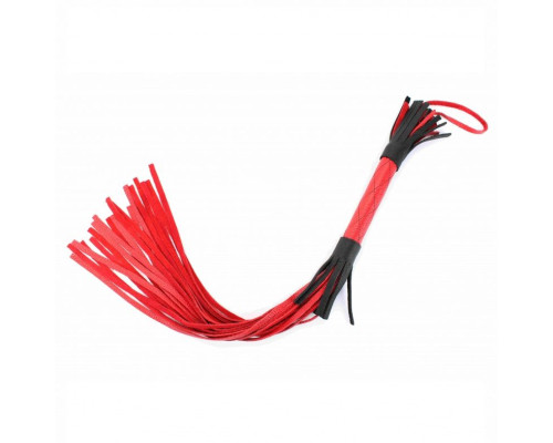 Красно-черная плетка из натуральной кожи - 51 см.