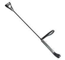 Чёрно-серебристый стек с хлопушкой из кожи - 62 см.