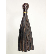 Коричневая генитальная кожаная плеть - 30 см.