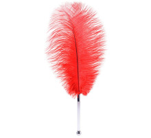 Красное страусиное пёрышко - 40 см.