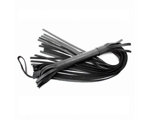 Чёрная плетка из натуральной кожи