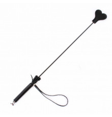 Чёрный стек с наконечником в виде сердца - 63,5 см.