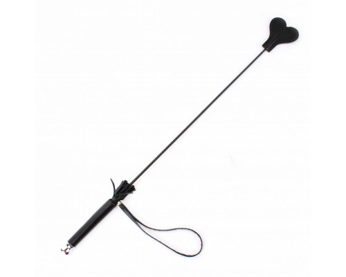 Чёрный стек с наконечником в виде сердца - 63,5 см.