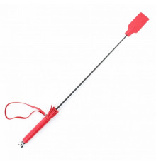 Красный кожаный стек с прямоугольным шлепком - 68 см.