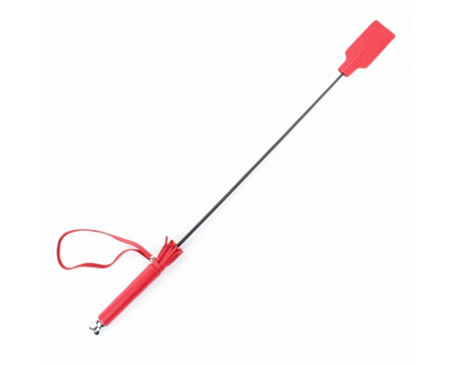 Красный кожаный стек с прямоугольным шлепком - 68 см.