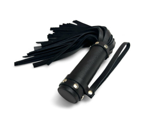 Черная генитальная мини-плеть Queen Arsenal - 26 см.