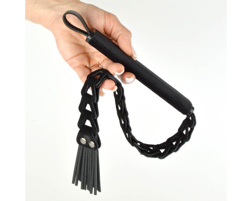 Черная велюровая плеть «Клеопатра» - 56 см.