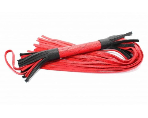 Красно-черная плетка из натуральной кожи - 51 см.