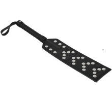 Черная шлепалка с серебристыми клепками - 34 см.