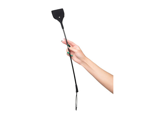 Черный гладкий стек с тонкой ручкой - 48 см.