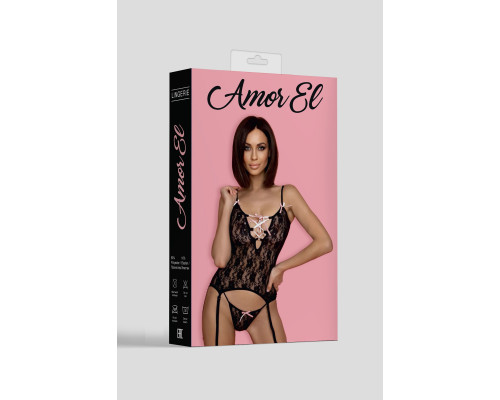 Кружевной корсаж с атласными ленточками