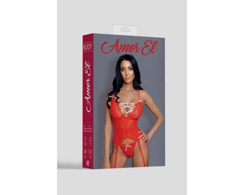 Кружевной корсаж с атласными ленточками