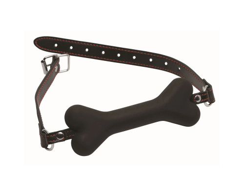 Черный кляп в форме косточки Hound Adjustable Dog Bone Gag