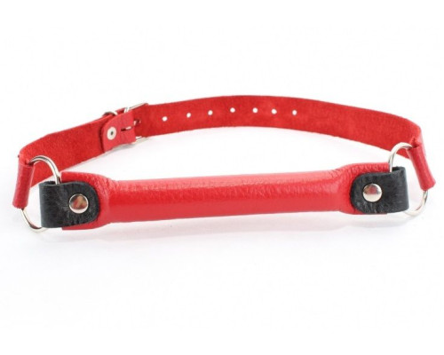 Кляп-трензель из красной кожи