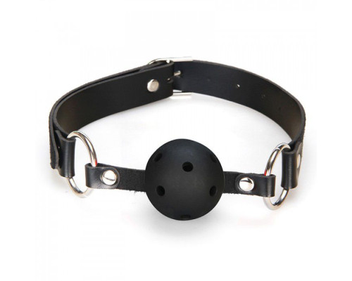 Черный кляп с отверстиями для дыхания