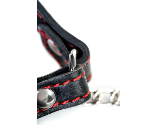 Черный кляп-трензель Theatre в виде косточки с зажимами для сосков