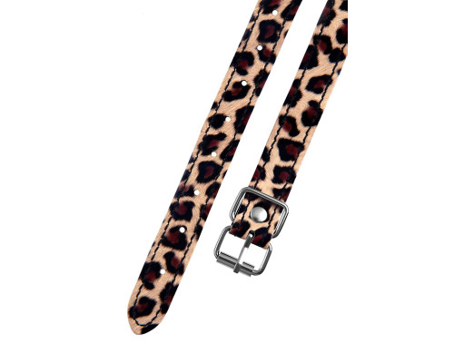 Черный кляп-шар на леопардовых ремешках Anonymo