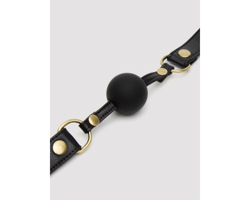 Черный кляп-шар Bound to You Faux Leather Ball Gag