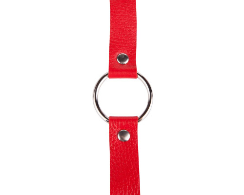 Кляп-кольцо на красных ремешках