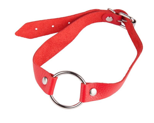 Кляп-кольцо на красных ремешках