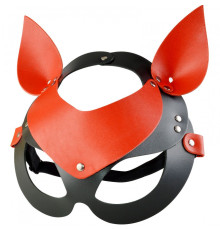 Красно-черная кожаная маска «Кошечка»