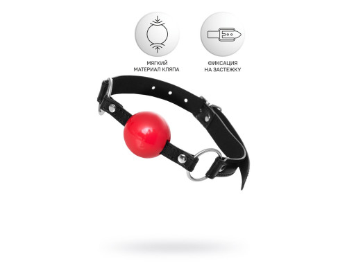 Красный кляп-шар на черных ремешках Anonymo