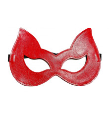 Двусторонняя красно-черная маска с ушками из эко-кожи