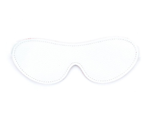 Белая кожаная маска на глаза на резинке