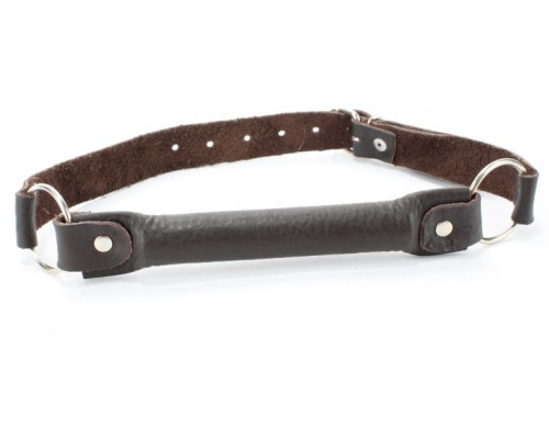 Чёрный кожаный кляп-трензель