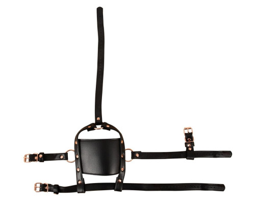 Черный намордник с кляпом-шаром Head Harness With A Gag