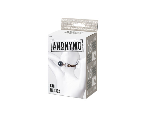 Черный кляп-шар на леопардовых ремешках Anonymo