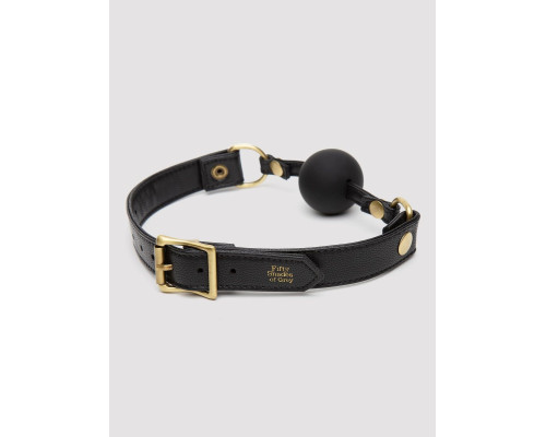 Черный кляп-шар Bound to You Faux Leather Ball Gag