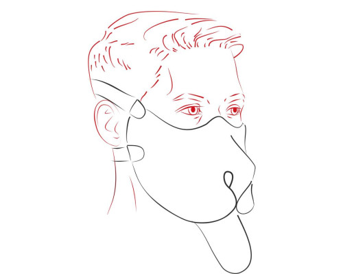 Красная неопреновая маска  Дог