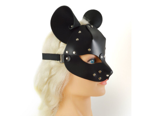 Черная кожаная маска Pussy