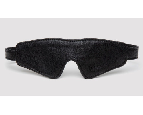 Черная плотная маска на глаза Bound to You Faux Leather Blindfold