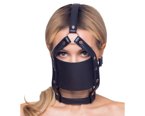 Черный намордник с кляпом-шаром Head Harness With A Gag