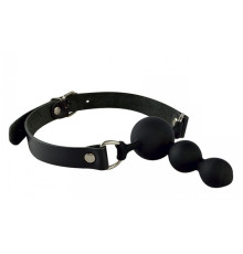 Силиконовый кляп-ёлочка на кожаных ремешках