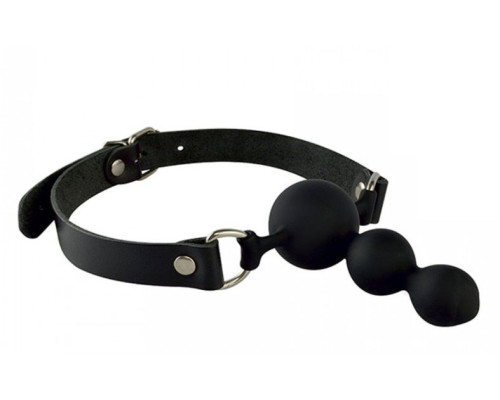 Силиконовый кляп-ёлочка на кожаных ремешках