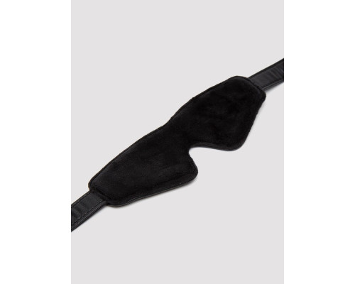 Черная плотная маска на глаза Bound to You Faux Leather Blindfold