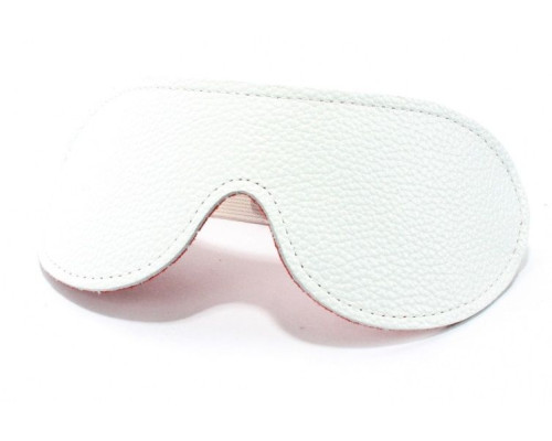 Белая кожаная маска на глаза на резинке