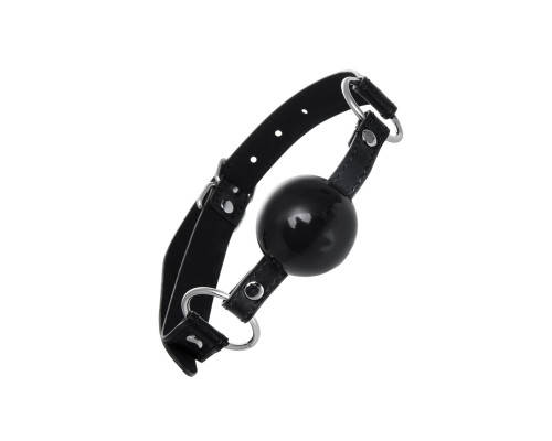 Черный кляп-шар на кожаных ремешках Anonymo