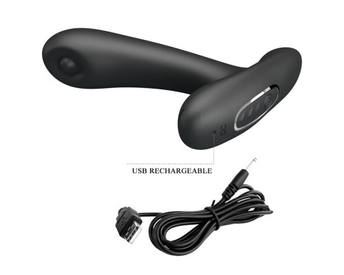 Черный массажер простаты с волновой стимуляцией Remington - 11 см.