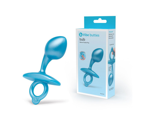 Голубая анальная пробка для массажа простаты Bulb Silicone Prostate Plug - 10,7 см.