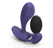 Темно-синий вибромассажер Witty P G Vibrator with Remote Control