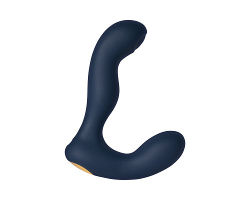 Темно-синий вибромассажер простаты с пульсацией Iker Neo