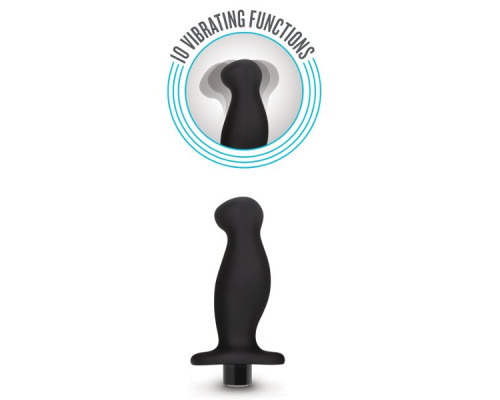 Черный анальный вибромассажёр Silicone Vibrating Prostate Massager 02 - 10,8 см.