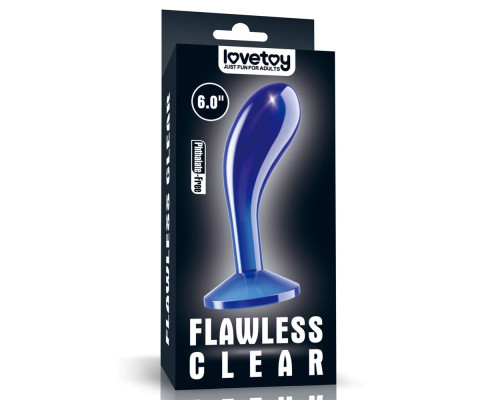 Синяя анальная втулка Flawless Clear Prostate Plug 6.0 - 15 см.